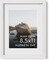 Picture Frame with Real Glass & White American Oak Matted to 6x8 - Oak Glass Picture Frame - Includes Vertical & Horizontal Hang - Ideal for Home, Room, Office (8.5x11 in, White)